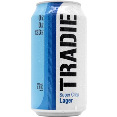 Tradie Zero Carb Lager Can 375mL Each | Liquorland