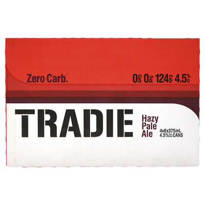 Tradie Zero Carb Hazy Pale Ale Can 375mL Carton 24 | Liquorland