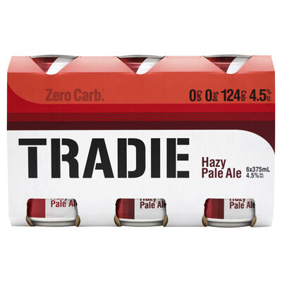 Tradie Zero Carb Hazy Pale Ale Can 375mL Pack 6 | Liquorland