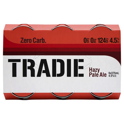 Tradie Zero Carb Hazy Pale Ale Can 375mL Pack 6 | Liquorland