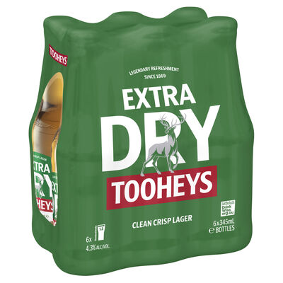 Tooheys Extra Dry Bottle 345mL Pack 6 | Liquorland