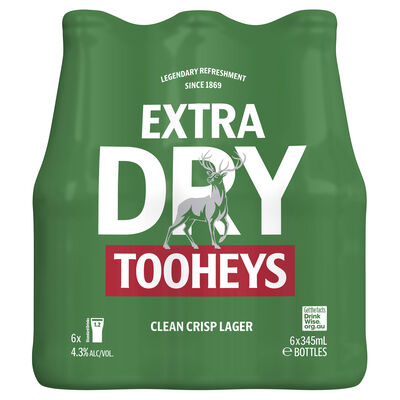 Tooheys Extra Dry Bottle 345mL Pack 6 | Liquorland