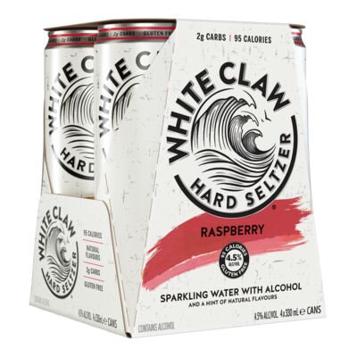 White Claw Raspberry Can 330mL Pack 4 | Liquorland