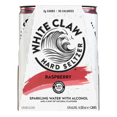 White Claw Raspberry Can 330mL Pack 4 | Liquorland