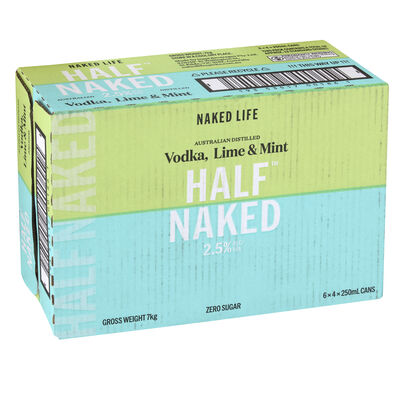 Half Naked Vodka Lime Mint Can 250mL Carton 24 | Liquorland