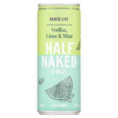 Half Naked Vodka Lime Mint Can 250mL Each | Liquorland
