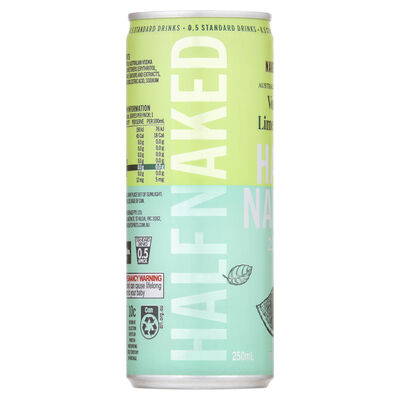 Half Naked Vodka Lime Mint Can 250mL Each | Liquorland