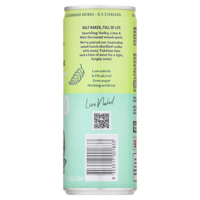 Half Naked Vodka Lime Mint Can 250mL Each | Liquorland