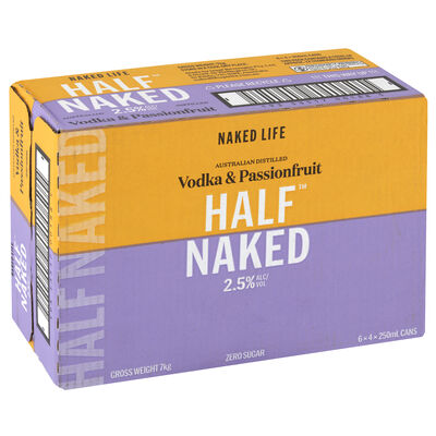 Half Naked Vodka Passionfruit Can 250mL Carton 24 | Liquorland