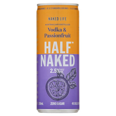 Half Naked Vodka Passionfruit Can 250mL Each | Liquorland