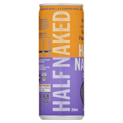 Half Naked Vodka Passionfruit Can 250mL Each | Liquorland