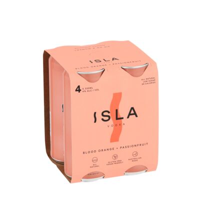Isla Vodka Blood Orange Passionfruit Can 330mL Pack 4 | Liquorland