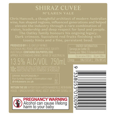 Hancock Shiraz Cuvee 750mL Each | Liquorland