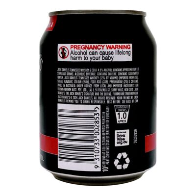 Jack Daniels Cola Can 250mL Each | Liquorland