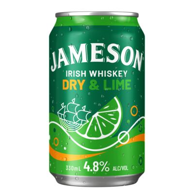 Jameson Dry Lime 4 8 Can 330mL Each | Liquorland