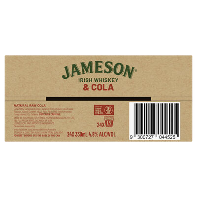 Jameson Cola 4 8 Can 330mL Carton 24 | Liquorland
