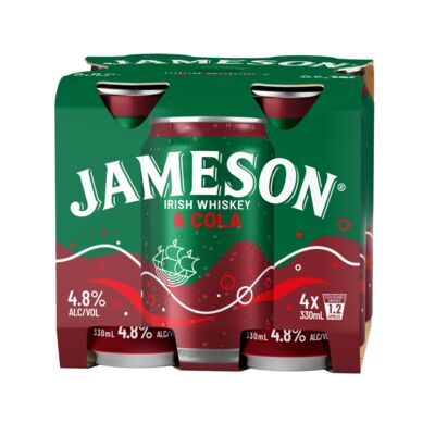 Jameson Cola 4 8 Can 330mL Pack 4 | Liquorland