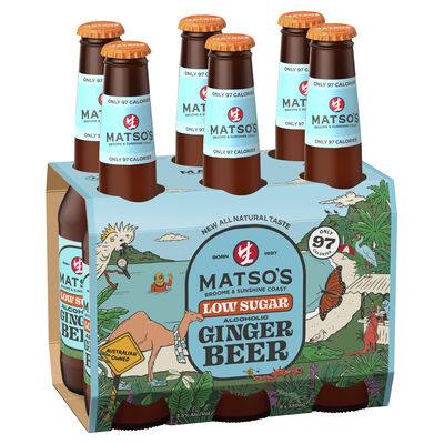 Matso S Low Sugar Ginger Beer Bottle 330mL Pack 6 | Liquorland