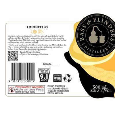Bass Flinders Limoncello 500mL Each | Liquorland
