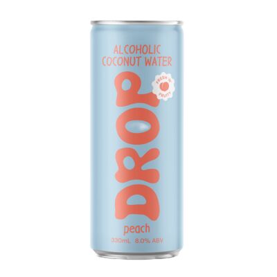 Drop Alcoholic Coconut Water With Peach Can 330mL Pack 4 | Liquorland