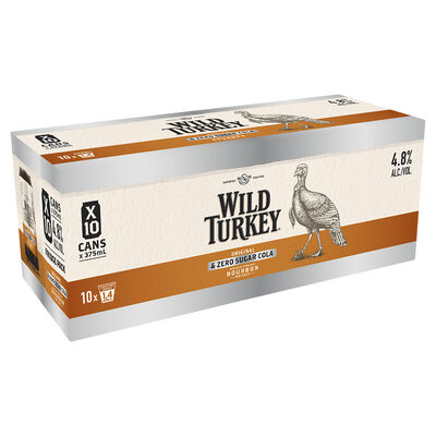 Wild Turkey Zero Cola Can 375mL 10pk Pack 10 | Liquorland