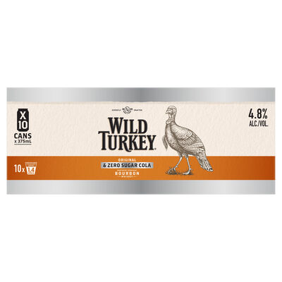 Wild Turkey Zero Cola Can 375mL 10pk Pack 10 | Liquorland