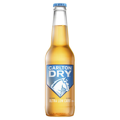 Carlton Dry Ultra Low Carb Lager Bottle 330mL Each | Liquorland