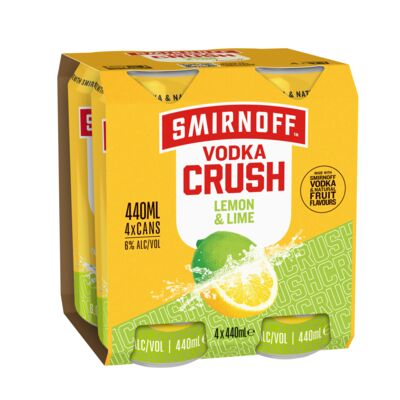 Smirnoff Crush Lemon Lime Can 6 440mL Pack 4 | Liquorland