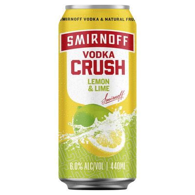 Smirnoff Crush Lemon Lime Can 6 440mL Each | Liquorland