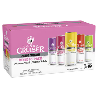 Vodka Cruiser Sugar Free Mixed Pack Can 275mL 10pk Pack 10 | Liquorland