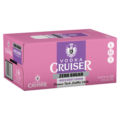 Vodka Cruiser Sugar Free Mixed Berry Can 275mL Carton 24 | Liquorland