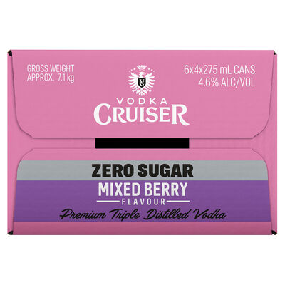 Vodka Cruiser Sugar Free Mixed Berry Can 275mL Carton 24 | Liquorland