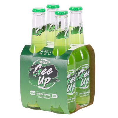 Gee Up Green Apple Vodka Bottle 275mL Pack 4 | Liquorland