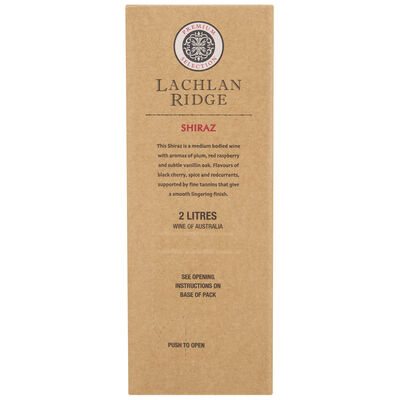 Lachlan Ridge Shiraz 2l Each | Liquorland