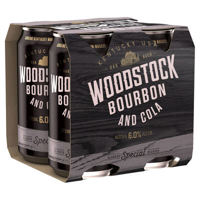 Woodstock Bourbon Cola 6 375mL Pack 4 | Liquorland