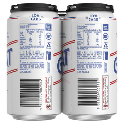 Mountain Goat Low Carb Can 375mL Pack 6 | Liquorland