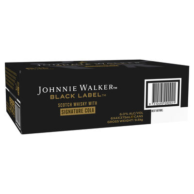 Johnnie Walker Black Cola Can 375mL Carton 24 | Liquorland