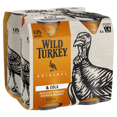 Wild Turkey Cola Can 375mL Pack 4 | Liquorland