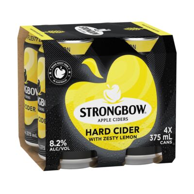 Strongbow Hard Cider With Zesty Lemon Can 375mL Pack 4 | Liquorland
