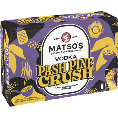 Matso S Vodka Pash Pine Crush Can 330mL Carton 24 | Liquorland