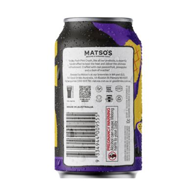 Matso S Vodka Pash Pine Crush Can 330mL Each | Liquorland