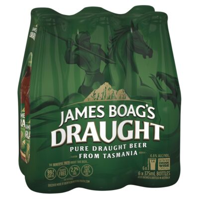Boags Draught Bottle 375mL Pack 6 | Liquorland