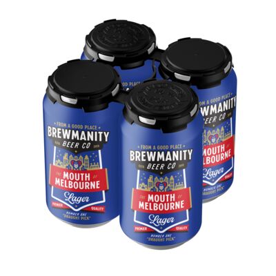 Brewmanity The Mouth Of Melbourne Lager Can 375mL Pack 4 | Liquorland