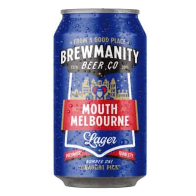 Brewmanity The Mouth Of Melbourne Lager Can 375mL Each | Liquorland