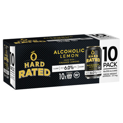 Hard Rated Lemon 6 Can 330mL 10pk Pack 10 | Liquorland