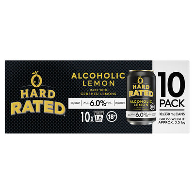 Hard Rated Lemon 6 Can 330mL 10pk Pack 10 | Liquorland