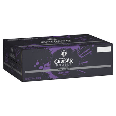 Vodka Cruiser Double Sour Grape Low Sugar Can 375mL Carton 24 | Liquorland
