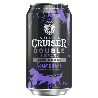 Vodka Cruiser Double Sour Grape Low Sugar Can 375mL Each | Liquorland