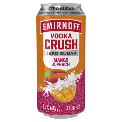 Smirnoff Crush Mango Peach Zero Sugar 6 Can 440mL Each | Liquorland