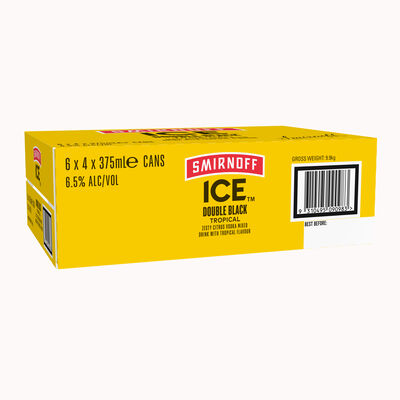Smirnoff Ice Double Black Tropical Crush 6 5 Can 375mL Carton 24 | Liquorland